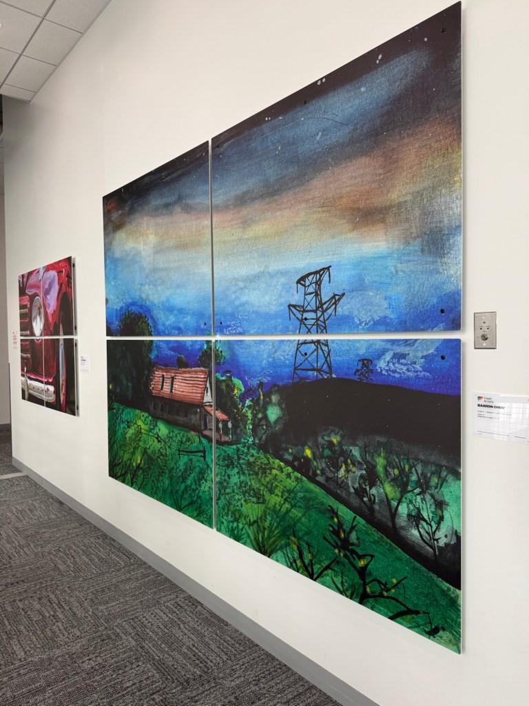 a reproduction of a painting hanging on a wall